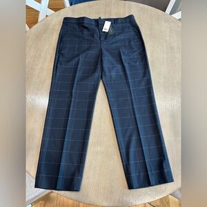 Banana Republic Avery mid rise 12 navy Checkered Pants nwt